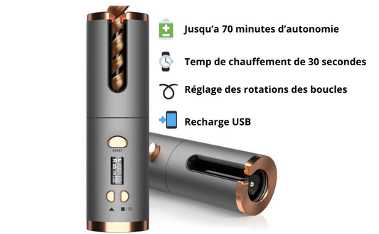 Fer à Boucler Automatique Sans Fil